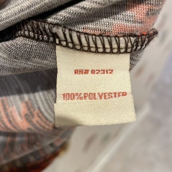 Aryeh Elbow 3/4 Sleeve Abstract Print Knit Shift Dress Brown Orange Size XL - Picture 8 of 9